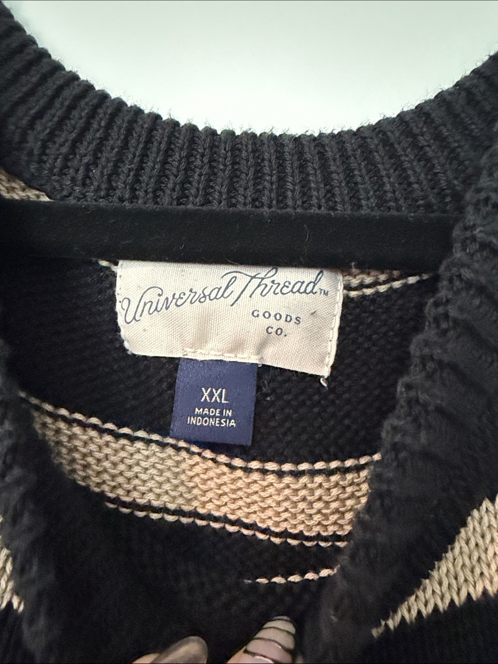 Universal Thread Black & Cream Striped Knit Tank - Picture 2 of 2